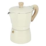Qukaim Cafetera octogonal de aluminio, 150 ml, cafetera para el hogar y cafetería, color amarillo tenue
