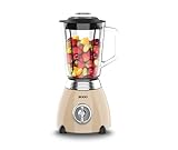 Sogo Retro Vintage acero INOX y esmalte (Beige, Batidora 500W)