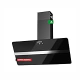 Corbero - Campana Decorativa | VICTORIA960B | Cristal Negro | 90 cm | 165W | 3 Velocidades | Control Touch | Caudal 594,2 m3/h | Vidrio Templado | Filtro Aluminio y Carbón | E. Energética A | Blanco