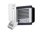 Kit de Portero Automático - 2 Hilos,facil instalación, para comunidades 2 viviendas Completo, Placa de Calle, Caja, alimentador DIN 12Vac/1A y 2 teléfonillos