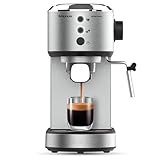Taurus - Cafetera Espresso Euforia Compact 1350W | 20 Bares Presión | Sistema Thermoblock | Filtro Supreme Cream | Vaporizador Orientable | Doble Café Simultáneo | Cuchara Dosificadora