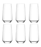 UNISHOP Set de 6 Vasos Altos, Vasos de Cristal Transparentes de 48cl, Aptos para Lavavajillas