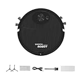 Pylorixz Mini Robot de Limpieza y Barrido, Aspirador Automático, Ultra Fino Silencioso, Máquina de Limpieza , Fácil de Usar, Negro