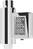 Cornat Smartly TECB3394 - Contador de consumo con pantalla digital, cromado, 3 indicadores de consumo e indicador de cambio de color LED, indicador de consumo, cabezal de ducha ecológico para ducha y