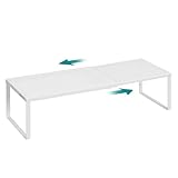 SONGMICS Especiero, Extensible, Organizador de Cocina, Estante de Cocina, Organizador de Armario, Estante Pequeño, Metal, Encimera, Mesa, Zapatero, Blanco Mate KCS007W01