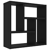 vidaXL Estantería de Pared Estante de Libros Mueble Archivador Decoración Oficina Habitación Estable Duradera de Contrachapada Negro 45,1x16x45,1 cm