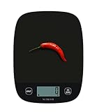 NUTRI FIT Báscula digital de cocina ultrafina, báscula electrónica multifunción, plataforma de plástico de pantalla grande, 5 kg/11 lb-1 g lb.oz oz g ml (negro)