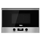 TEKA MS 622 BI S - Microondas Integrable, Capacidad 22 L, 5 Niveles de Potencia, Salida 850 W, Interior Cerámica, 2 Mandos, Temporizador 60min, Color Acero Inoxidable