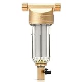 Prefiltro de Agua de Sedimentos Giratorio Purificador Reutilizable, Filtro Agua Entrada General Agua con Llaves y Tubo de Alcantarillado, Filtro de Agua para Casa de ÓSmosis (3/4' Rosca Macho)