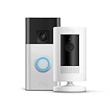 Nuevo Ring videotimbre con batería (Battery Video Doorbell) + Cámara exterior con batería (Stick Up Cam) | instalación fácil por cuenta propia (5 min) | 30 días gratis de Ring Protect