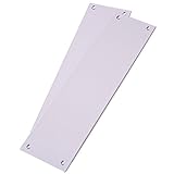 Placa de empuje de aluminio satinado liso para puerta, 30 cm x 7,5 cm (paquete de 2)