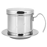 Olla para cafetera, cafetera vietnamita de acero inoxidable con filtro para goteo, cafetera, utensilios para preparar café para el hogar, cocina, oficina, uso al aire libre