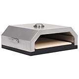 vidaXL Horno de Pizza con Piedra de Cerámica para Barbacoa Utensilio Cocina Plancha para Asar Tostador de Rápido Calentamiento Carbón Gas