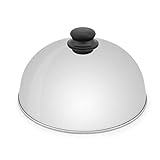 Barbecook Olivia Tapa para Barbacoa de Carbon, ahumador de Alimentos para barbacoas Redondas, en Acero Inoxidable, Redonda, 30cm