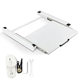 Ansobea Marco intermedio para secadora y lavadora, kit de montaje intermedio con extraíble como estante para lavadoras y secadoras, apto para dispositivos de 60 x 60 cm