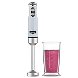 Cecotec Batidora de Mano Retro Power RetroBlue 1200MAX. 1200W Potencia Máxima, Cuchilla de 4 Hojas con Recubrimiento de Titanio Negro, 2 Velocidades, Vaso de 0,5L, Diseño Vintage