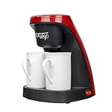 ID Italian CAFETERA Coffee Duo Pro, 450w-IDECUCOF02, 450 W, 0.24 litros, Acero Inoxidable, Negro, Rojo
