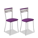 ASTIMESA SCCABBJ Dos sillas de Cocina, Metal, Berenjena, Altura de Asiento 45 cms