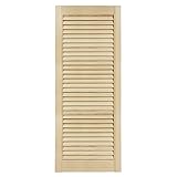 DecoMeister Puerta de Lamas Tipo Persiana de Lumbrera de Celosía de Madera Maciza de Pino para Armarios Frente de Mueble con Listones Abiertos de Dimensiones 394x993 mm Producto Individual