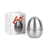 VMUTGA Temporizador de Cocina, Temporizador de Cocina para Huevos, Inoxidable Temporizador Mecánico de Cocina, hasta 55 Minutos, para Cocinar, Hornear, Pastelería, Deporte (Plata)