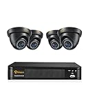 Anlapus 1080P Sistema de Vigilancia Exterior 8CH 2MP Videograbador con 4 Cámaras de Seguridad Impermeable, sin Disco Duro, Visión Nocturna, Alarma de Movimieneto