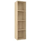 vidaXL Estantería Librería Convertible Mueble TV Estante Libros Vertical 4 Niveles Cubos Módulo Televisión Televisor Contrachapada Color Roble Sonoma