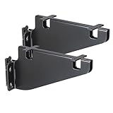 TOLIDA 2 soportes de riel de estante fijos, E-Track con fuerte soporte, accesorios duraderos de metal, accesorios E-Track para remolque cerrado, negro