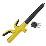 URBAN UR959Y Antirrobo Coche, Alta Seguridad, Barra Bloqueo Volante Acero Amarillo Más Visible, Cierre Automático, +Extensible, Martillo de Emergencia, Cepo Universal para Auto SUV Camper Autocaravana