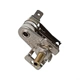 Besttoolifes Interruptor de controlador de temperatura, pieza de reparación de termostato de horno eléctrico, rotación de 180 grados, componente de repuesto de metal plateado (16 A)