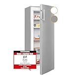 Exquisit® Congelador Vertical, 161L, Clase D, Material Acero Inox, 1 Puerta, Tecnologia No-Frost, Altura Regulable, Ruedas Traseras, Alarma de Puerta Abierta, Consumo 166 kWh/año, Medidas 143x54x60 Cm