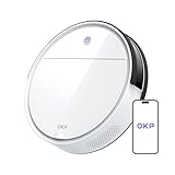 OKP K5 Robot Aspirador, Autocargable Aspirador Robot con WiFi App Alexa Control, Succión Fuerte, Sensor de Anticolisión 6D Mejorado, Automático Vacuum Cleaner para Mascotas y Piso