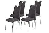 Apollo Susi II Silla de Comedor, Microfibra, Antracita, 4 Unidades