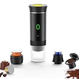 Nicoone Cafetera espresso portátil para camping, máquina de café expreso, inalámbrica, eléctrica, 3 en 1, cafetera en polvo para el hogar, viajes, camping