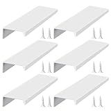 DHSBGWSX 6 tiradores de puerta ocultos, tiradores de muebles blancos, tiradores de cajones de metal, tiradores de armario, tiradores de aleación de aluminio, adecuados para cocina, dormitorio