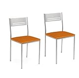 ASTIMESA SCACNA Dos sillas de Cocina, Metal, Naranja, Altura de Asiento 45 cms