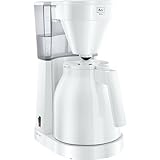 Melitta Easy Therm II 1023-05 - Cafetera de goteo con jarra térmica y tapa Easy Click, cafetera de filtro con portafiltros pivotante y antigoteo, máquina de café para hasta 8 tazas, 1 L, blanco