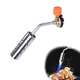 HERKINDNESS Quemador Malas Hierbas, Acero Inoxidable Quemadores Cocina Gas, Cilindro Gas Soplete Fontanero, Prueba Viento, Puede Usar Boca Abajo, Ideal para Deshierbar, Barbacoas Fogatas