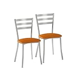 ASTIMESA SCRRNA Dos sillas de Cocina, Metal, Naranja, Altura de Asiento 45 cms