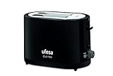 Ufesa TT7485 Duo Neo Tostadora de 750W, 7 Niveles de Tostado, 2 Ranuras para 2 Tostadas, Función Descongelar y Recalentar, Negro