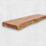 Chill House Waney/Live Edge Estantería Flotante rústica 22 cm x 4.4 cm, Roble Natural, 140cm