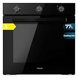 Cecotec Horno Integrable Bolero Hexa C136000 Glass Black Time A 2800 W, 77 L de capacidad, 4 Funciones, Timer, Limpieza de Vapor, Cocción de Vapor, Clase Energética A, Luz interior