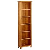 vidaXL Estantería de 6 Niveles Armario Estante Librería Estudio Libros Oficina Salón Sala de Estar Muebles 52x22x180 cm Madera Maciza de Roble