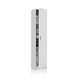 duehome | Armario Multiusos, 1 Puerta, Columna, Modelo Multi Useful, Acabado en Color Blanco Mate, Medidas: 37 cm (Ancho) x 182 cm (Alto) x 37 cm (Fondo)