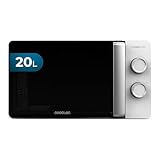 Cecotec Microondas de 20L Proclean 3010 Flatbed. Potencia de 700W, Diseño Compacto, Interior Cerámico, Modo descongelación, Temporizador 30 Min, Tecnología 3Dwave, detalles Metalizados