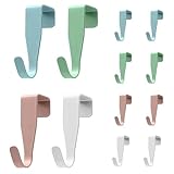 Hisdricus 12 Piezas Ganchos de Puerta, Perchero Puerta, Ganchos para Colgar de Acero Al Carbono, Colgador Puerta de Colores, Alta Capacidad de Carga, Adecuado para Puertas, Armarios
