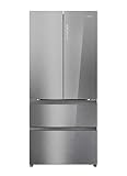 Haier FD 83 Series 7 HFR7819ENGC - Frigorífico Puerta Francesa, 504L, Cajones Direct Access, AirFlow, WIFI, Motor Inverter, Humidity Zone, Total No Frost, Ancho 83cm, Daylight, Glass Inox Look