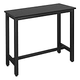 WOLTU Mesa de Bar Mesa de Bistro Mesa de Comedor con Estructura de Metal, MDF, 120x40x100cm (WxDxH) Negro