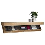 Estante flotante oculto, estante de diseño con compartimento secreto, solución de almacenamiento montada en la pared, estante secreto para sala de estar, oficina, estante flotante con cajón oculto