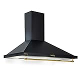 Klarstein Campana Extractora Decorativa 90 cm con Luces LED, Extractor Cocina Flujo Aire 591.5m³/h, Campanas Extractoras Acero, Extractores para Cocina con Filtros Anti Grasa con Bajo Consumo