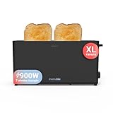 UNIVERSALBLUE Tostador de Pan 1 Ranura Larga y Ancha | Acero Inoxidable | Bandeja Recogemigas | Tostadora Pan Ancho y Largo 2 Ranuras | 7 Niveles de Tostado